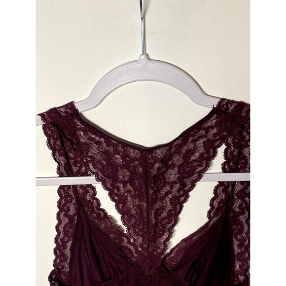 VS Lace Bralette X Smaill Pullover Racer Back Burgundy Lined Cup - Picture 8 of 10